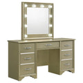 Lighting Beaumont with Mirror Champagne Desk 7-drawer Vanity