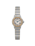 Pre-owned Santos Steel Octagon 18K Gold Watch (Good) Cream Cartier 187903 Yellow