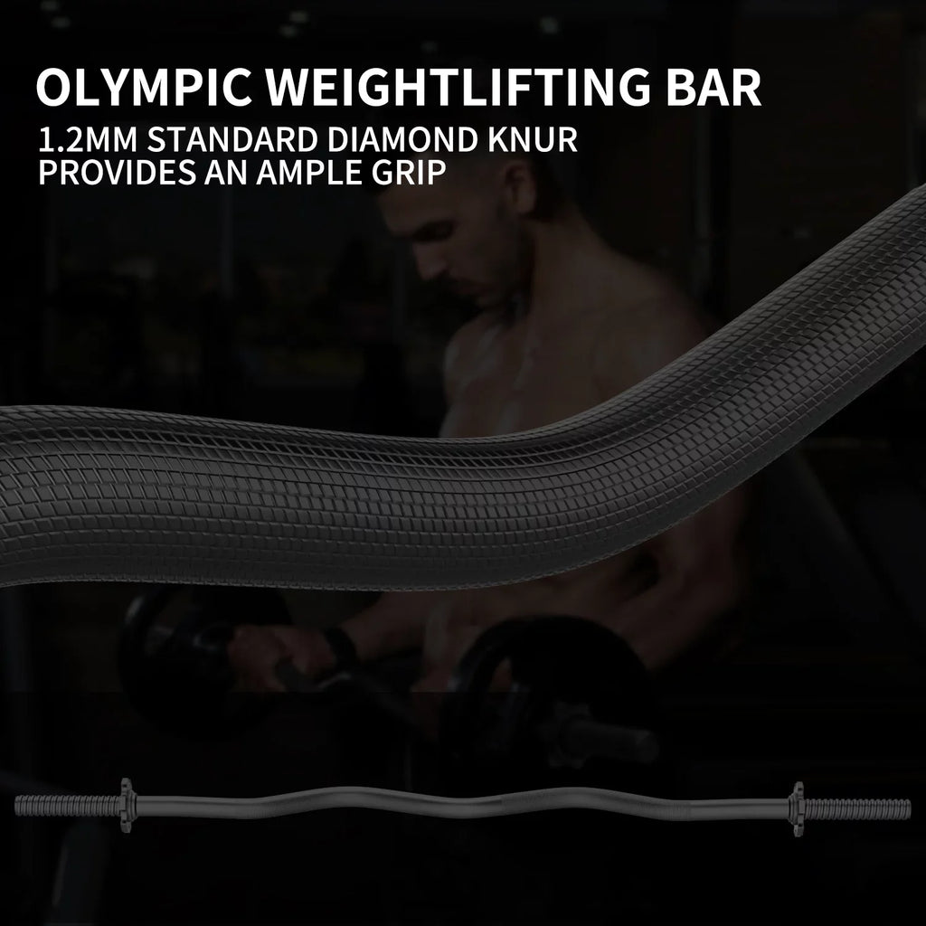 220-Pound Black Bar Plates, Capacity, for FIXTECH Collars with 47'' Olympic All Standard Curl