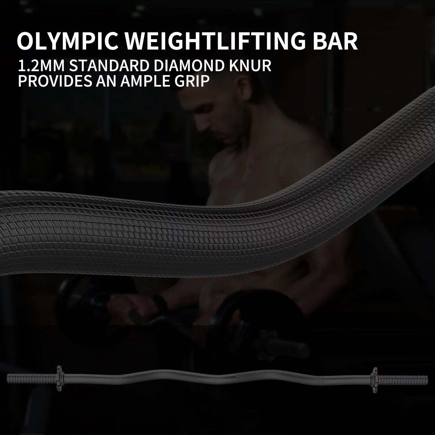 220-Pound Black Bar Plates, Capacity, for FIXTECH Collars with 47'' Olympic All Standard Curl