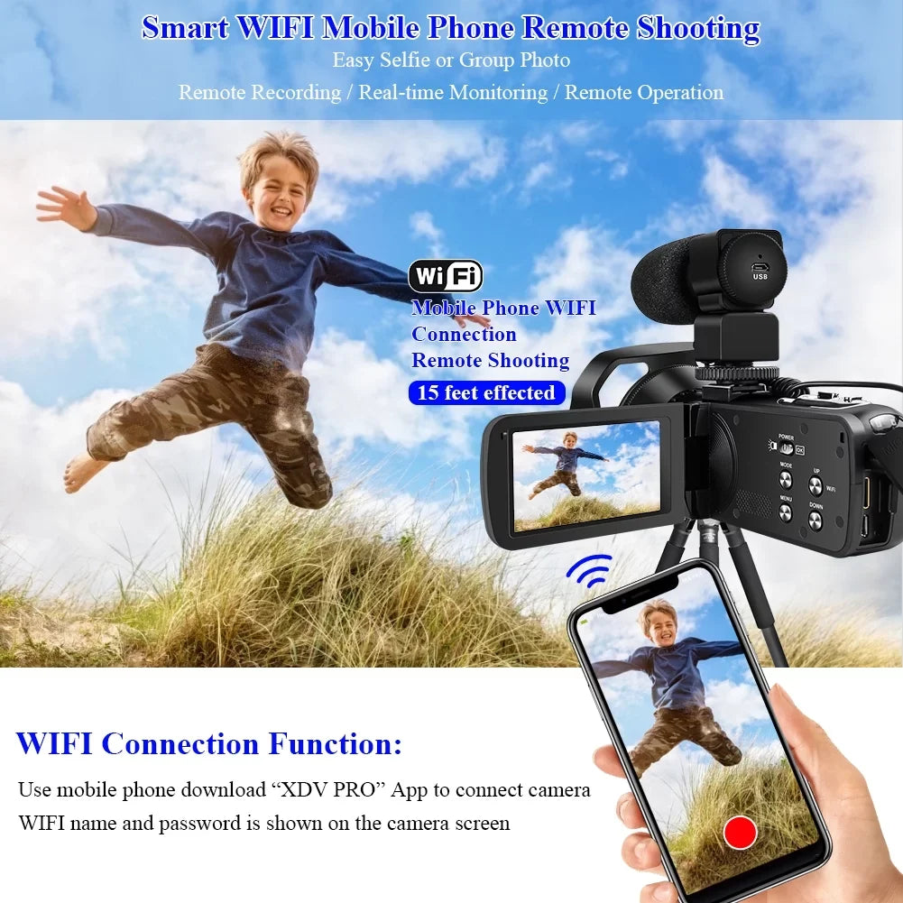 Night Digital Camera IR 18X Video 48MP 60FPS Youtube WiFi MARVUE for 4K Vision Vlogging Camera Camcorder
