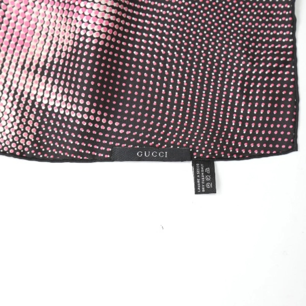 100% x Pre-Owned Scarf Dot Silk Pink Black (Good)