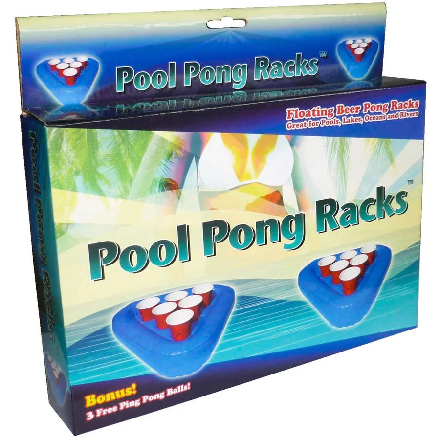 Game (5 GoPong Floating Pool Pool Pieces) Rack Beer Pong