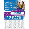 in Pack USA - to Comparable Filter MPR WICKED - of AIR. 12x24x1 Rating, CLEAN MERV 13 Made FILTERS Furnace Filters FPR AIRX 9 2200 Air & 1500 12 by