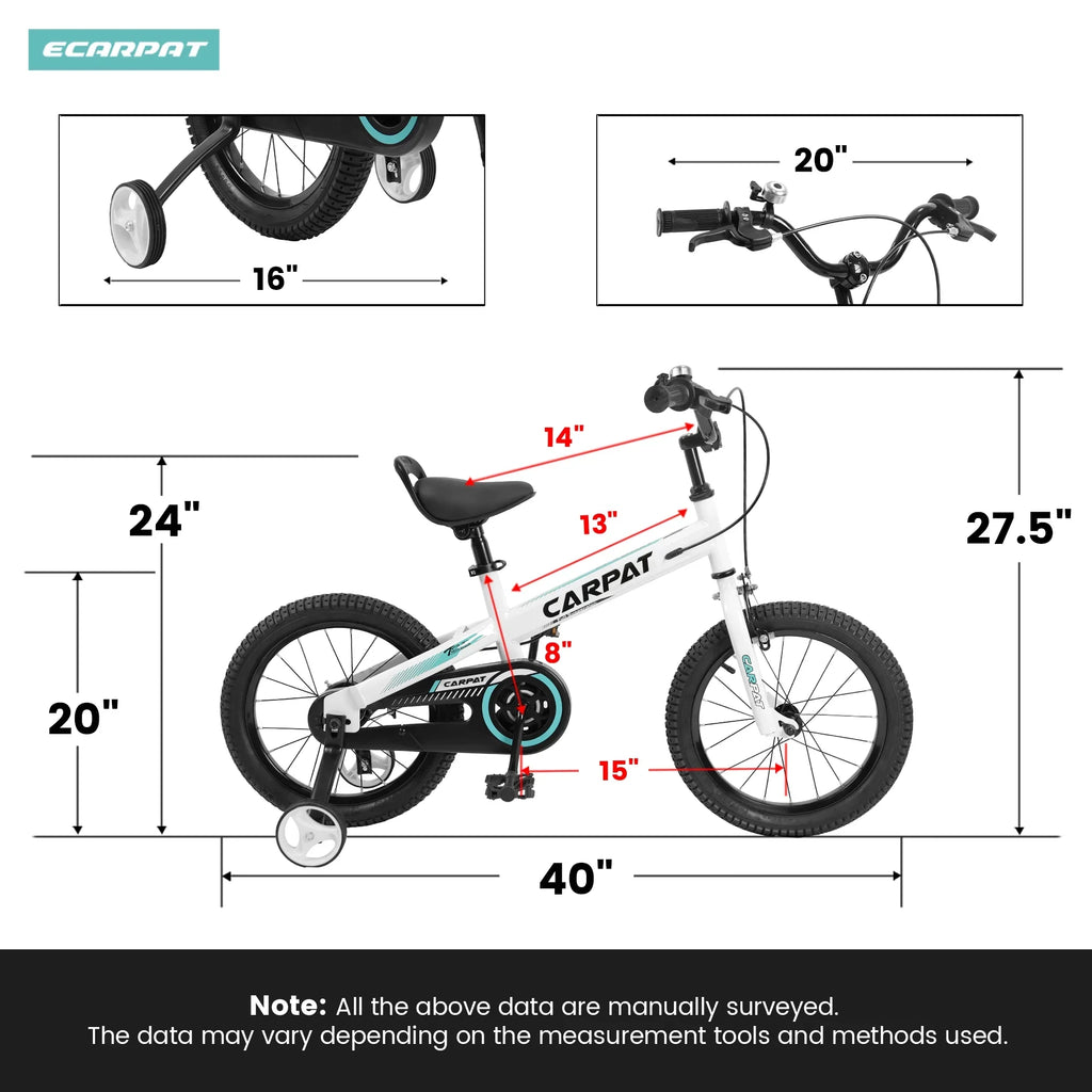 1-Speed Removable Baby Child Girls Bike Kids' 14 Training Wheels, With Brake Boys Inch Coaster+U 3-5 Toys, Taktack Bicycles Wheels Years, For
