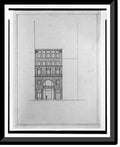 buildings 21-7/8" Front B.F. N.W., 17-7/8" Saul D.C.). (15th Washington, [Two elevation], Historic Print, Street, Framed office for x