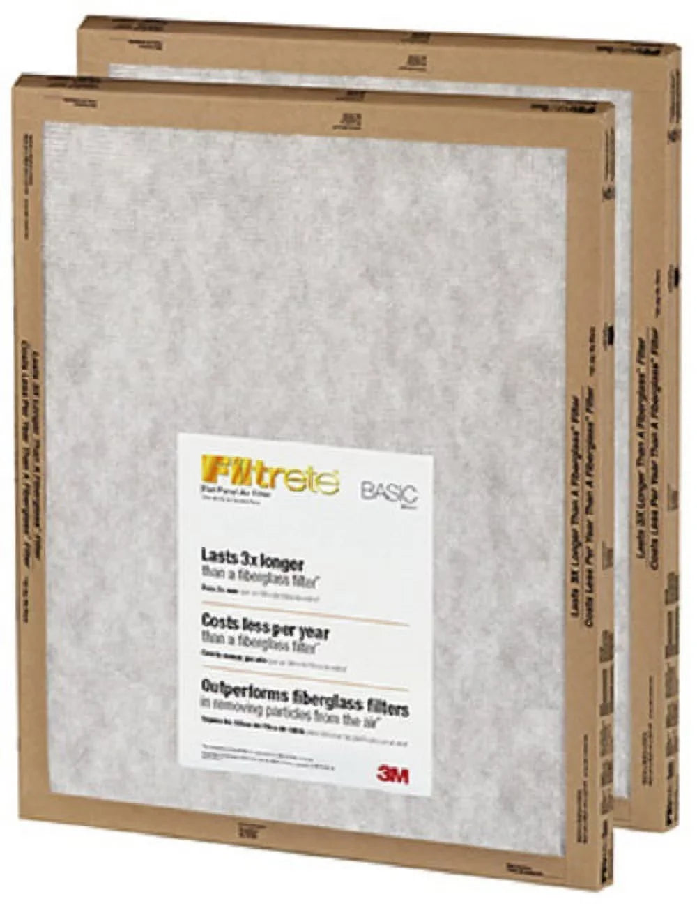 '- x MERV Basic FPL20-2PK-24 3M Air 2 24" 2 12" Disposable x 24 Panel Flat Pack Filters Quantity 1" Filtrete of