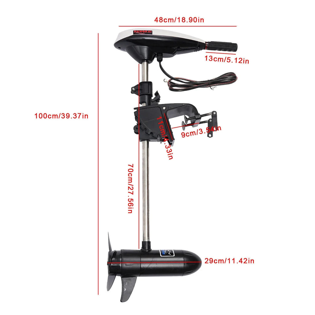 Duty Electric Outboard Motor HANGKAI Engine 45LBS Heavy 12V Motor Boat Trolling