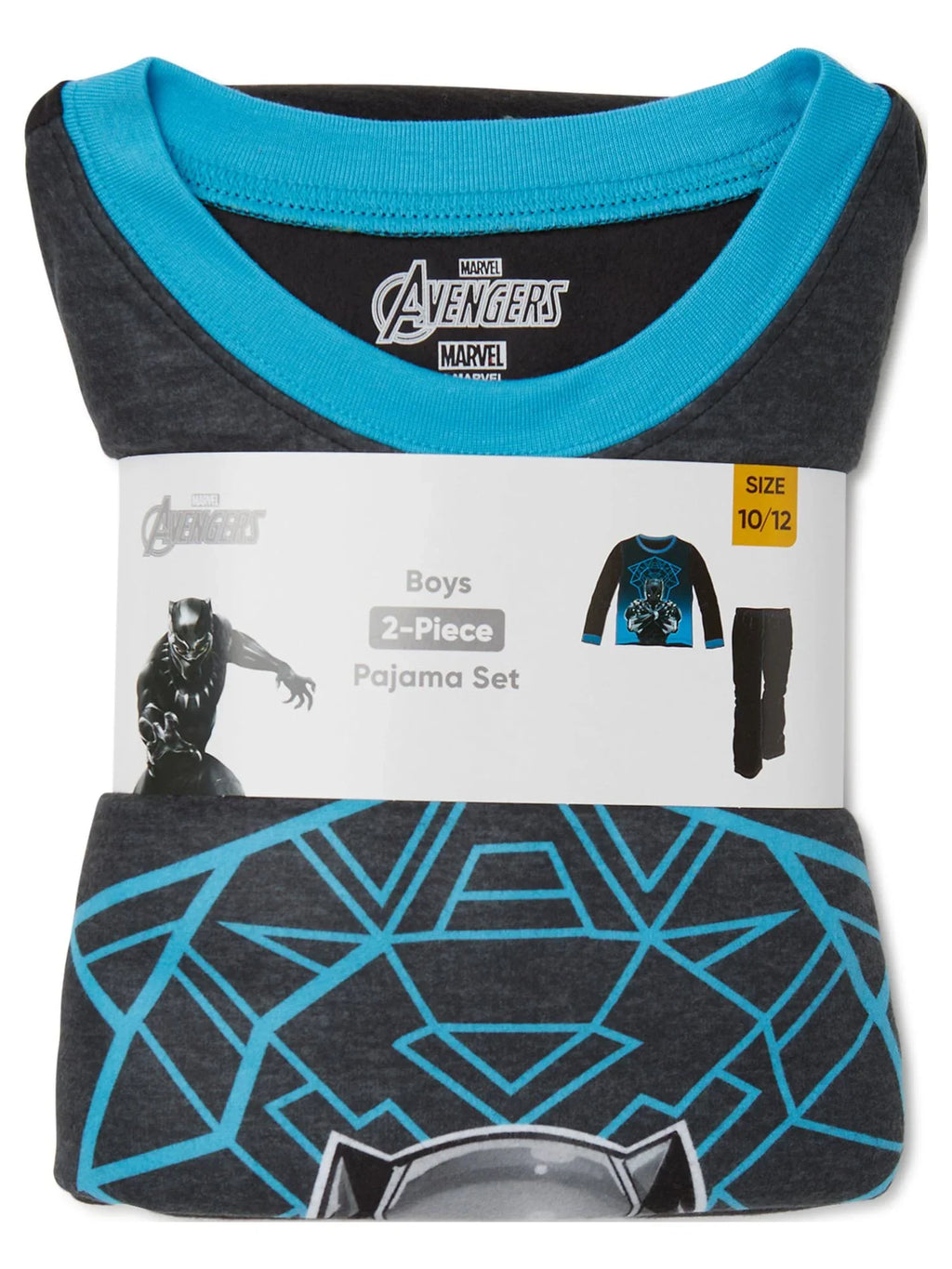 Pants 4-12 and Pajama 2-Piece, Sleep Black Sleeve Set, Boys Top Sizes Long Panther