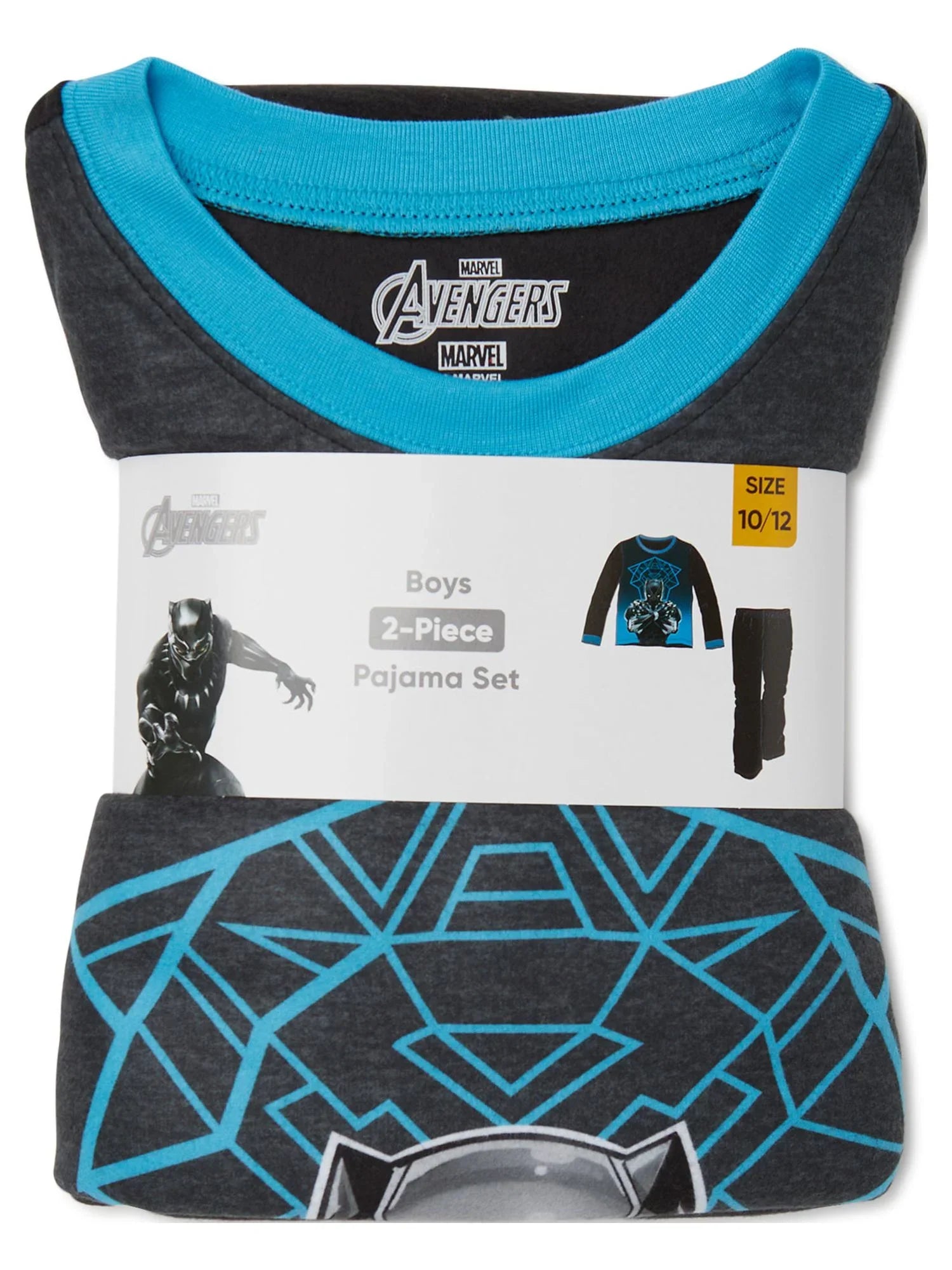 Pants 4-12 and Pajama 2-Piece, Sleep Black Sleeve Set, Boys Top Sizes Long Panther