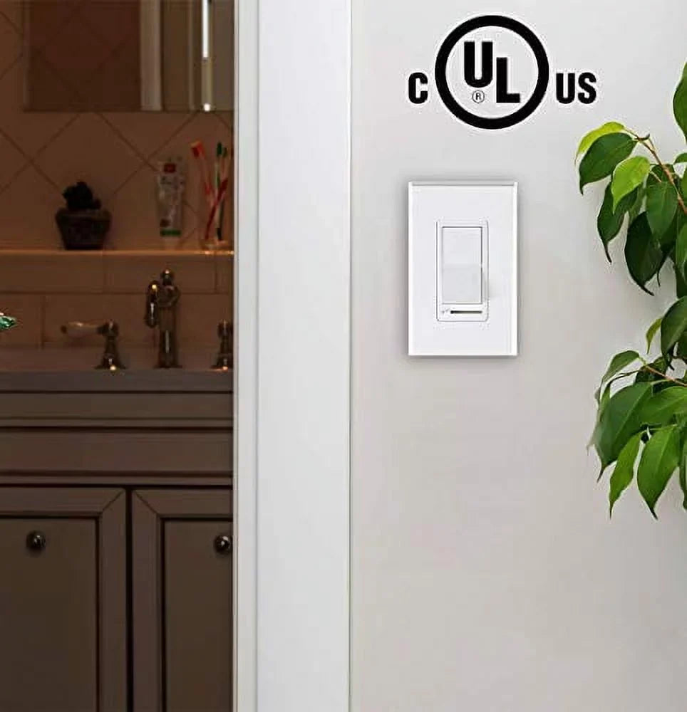 max,Cover Light/CFL/Incandescent,3-Way Watt LED Included Pole Switch Dimmable Single Cloudy Plate Wall for in Bay Dimmer Slide,600