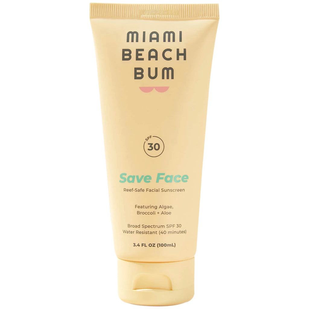 Resistant Fragrance-free, Reef-Safe SPF30/ Min liquid Face Mineral 40 3.4oz Miami Bum Broccoli Beach Cream,
