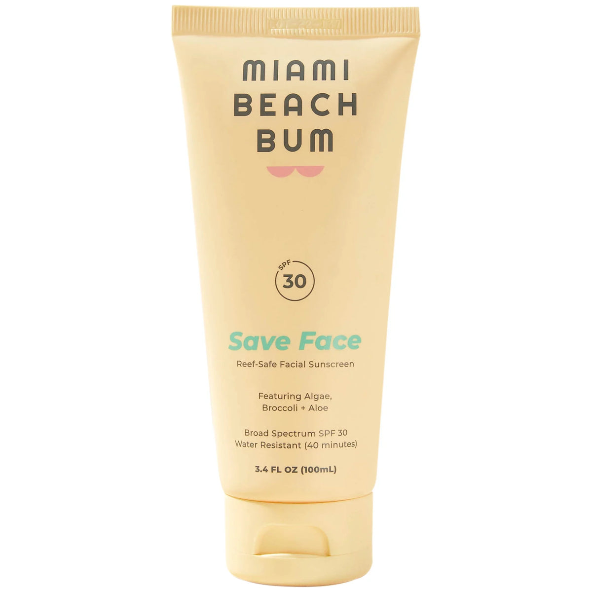 Resistant Fragrance-free, Reef-Safe SPF30/ Min liquid Face Mineral 40 3.4oz Miami Bum Broccoli Beach Cream,