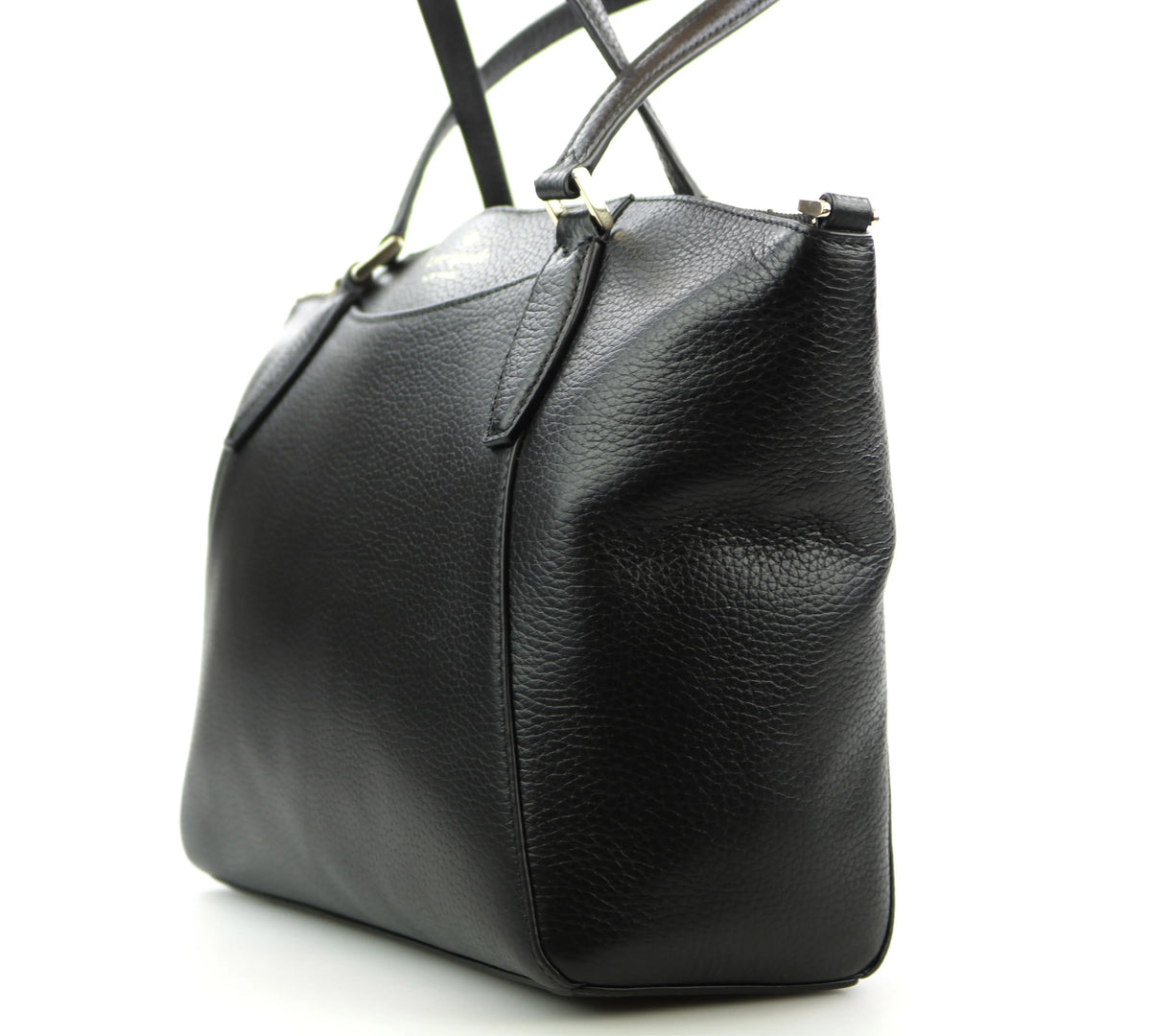 Crossbody Leather Monica Satchel Bag Spade Medium Handbag Black Kate Pebbled