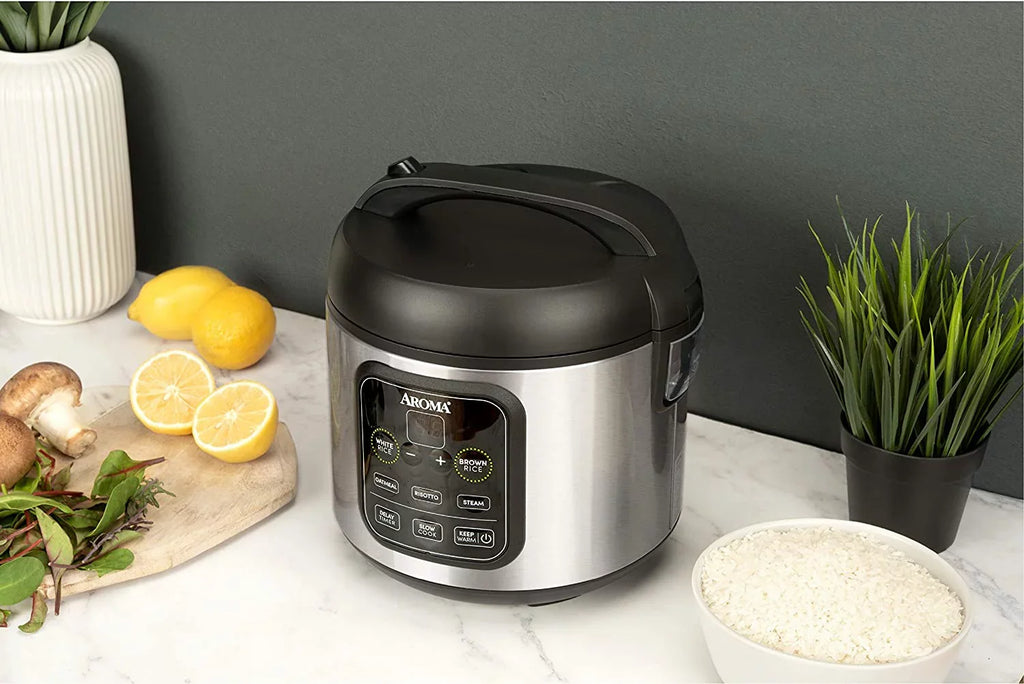 uncooked/2Qt, 2O2O Grain Aroma Slow Rice Cooker Risotto, Cook, & Steel model Housewares Steam, ARC-994SB 8-cup Stainless Oatmeal, cooked/4-cup