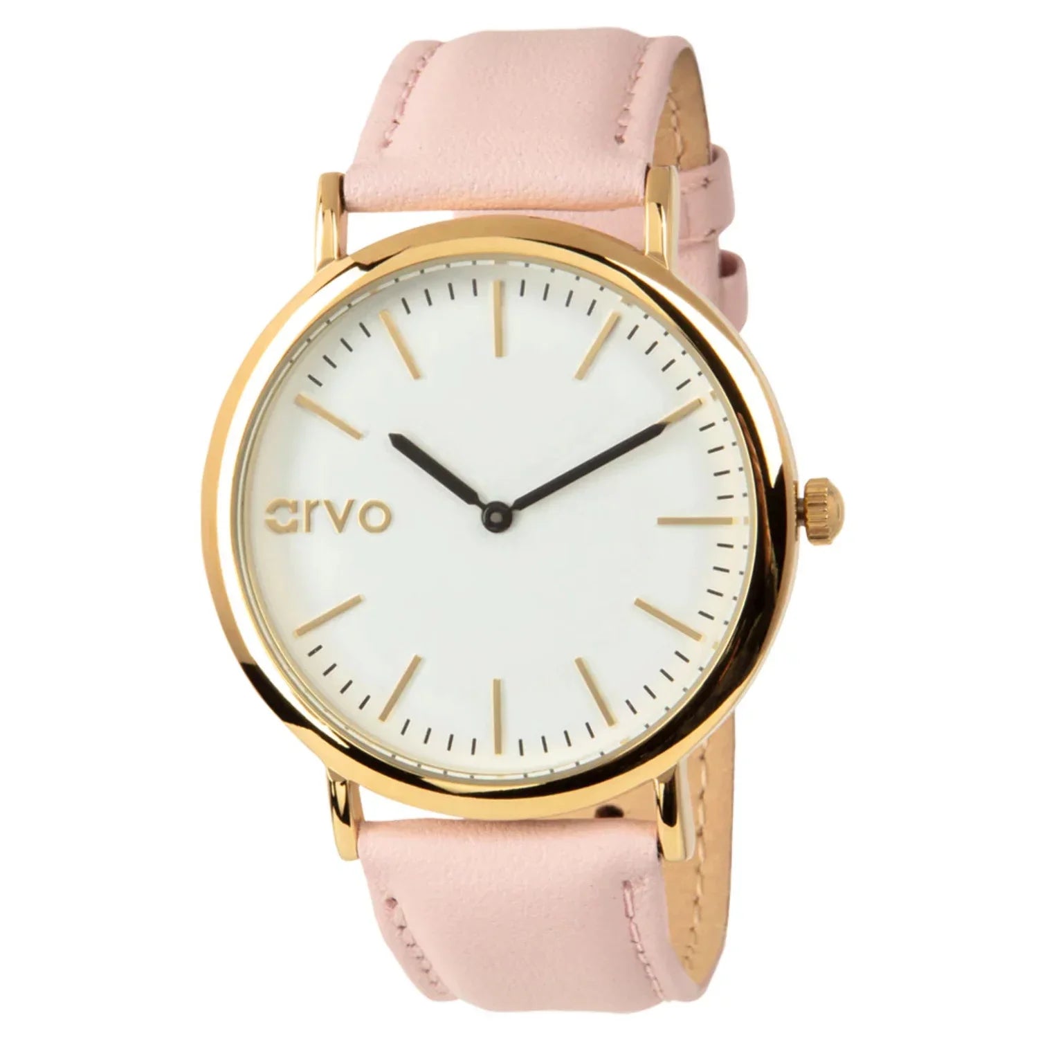 '- White Sawyer Arvo Time - Gold Watch Pink Leather