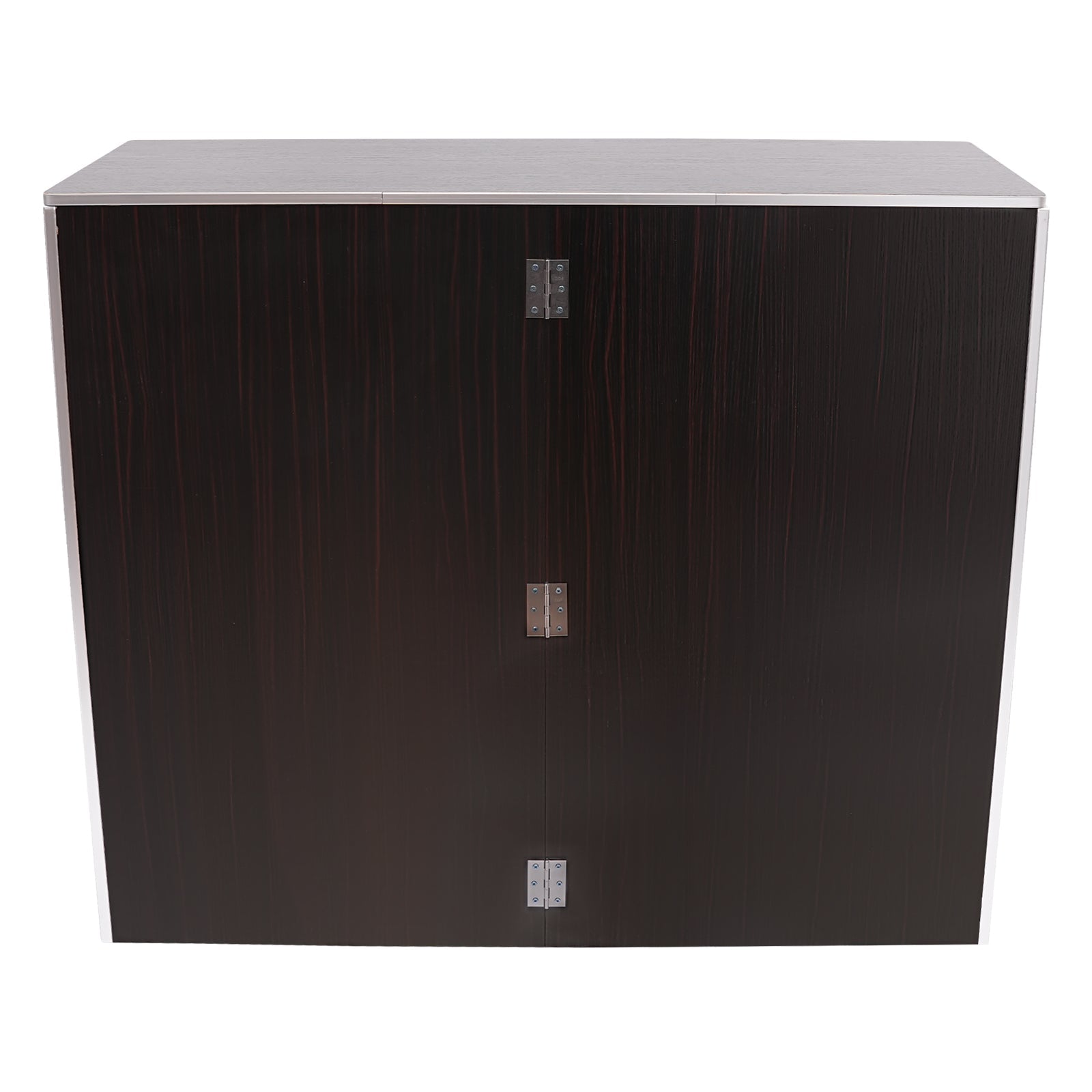 19.5x47.75x42.75in Cabinet Foldable Event TOOL1SHOoo bar Brown Edging with Black Portable Aluminum