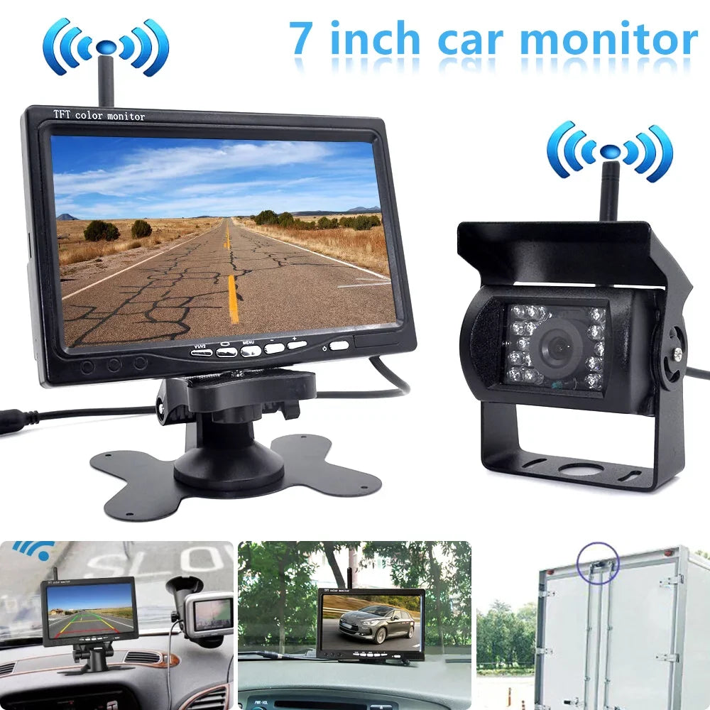 Assist Camera Car Lcd Car Display Rear Willstar Monitor Function Truck Wireless Monitor Rear Engineering Navigation Night Vehicle 7 Front Truck Vision Monitor Visualizer Parking Inch Car