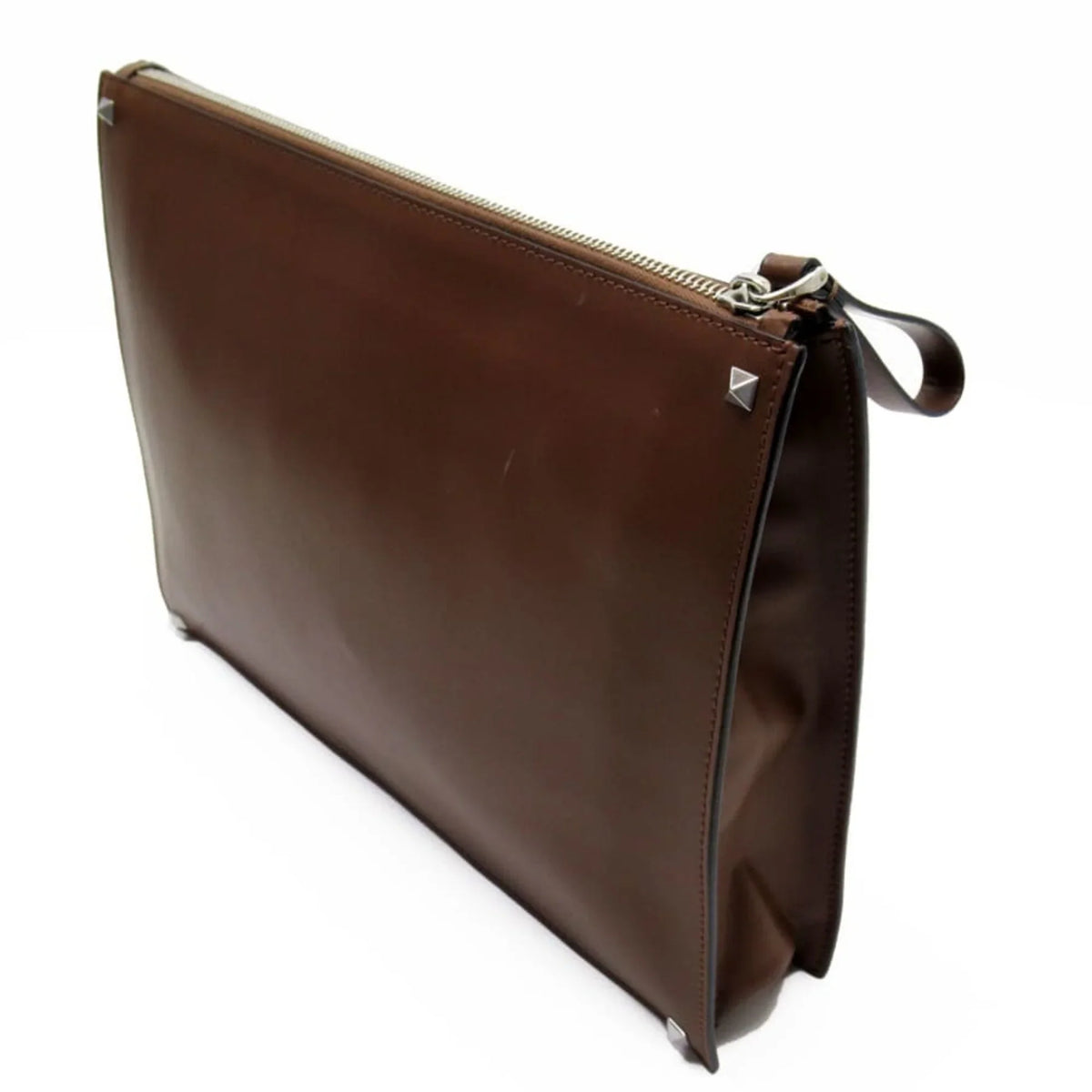 Valentino x studs clutch VALENTINO Garavani bag brown (Good) GARAVANI Pre-Owned leather