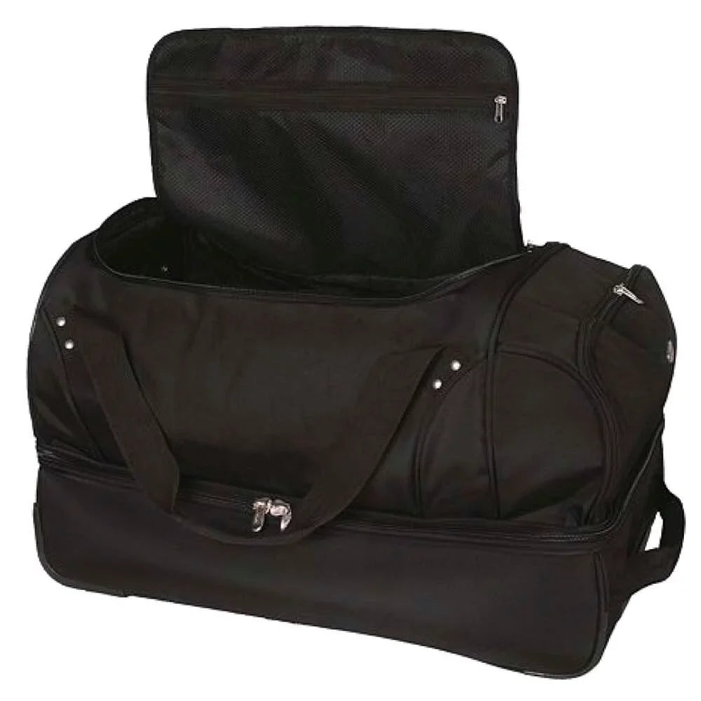 2-Wheel Bag Bottom Black Badgers Rolling 27'' Wisconsin Drop Duffel MOJO