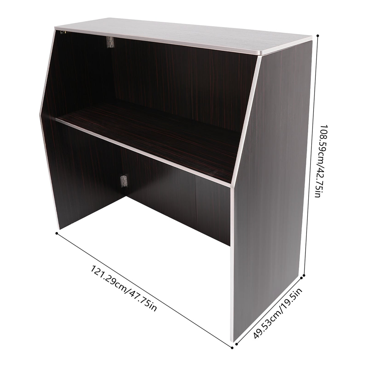 19.5x47.75x42.75in Cabinet Foldable Event TOOL1SHOoo bar Brown Edging with Black Portable Aluminum