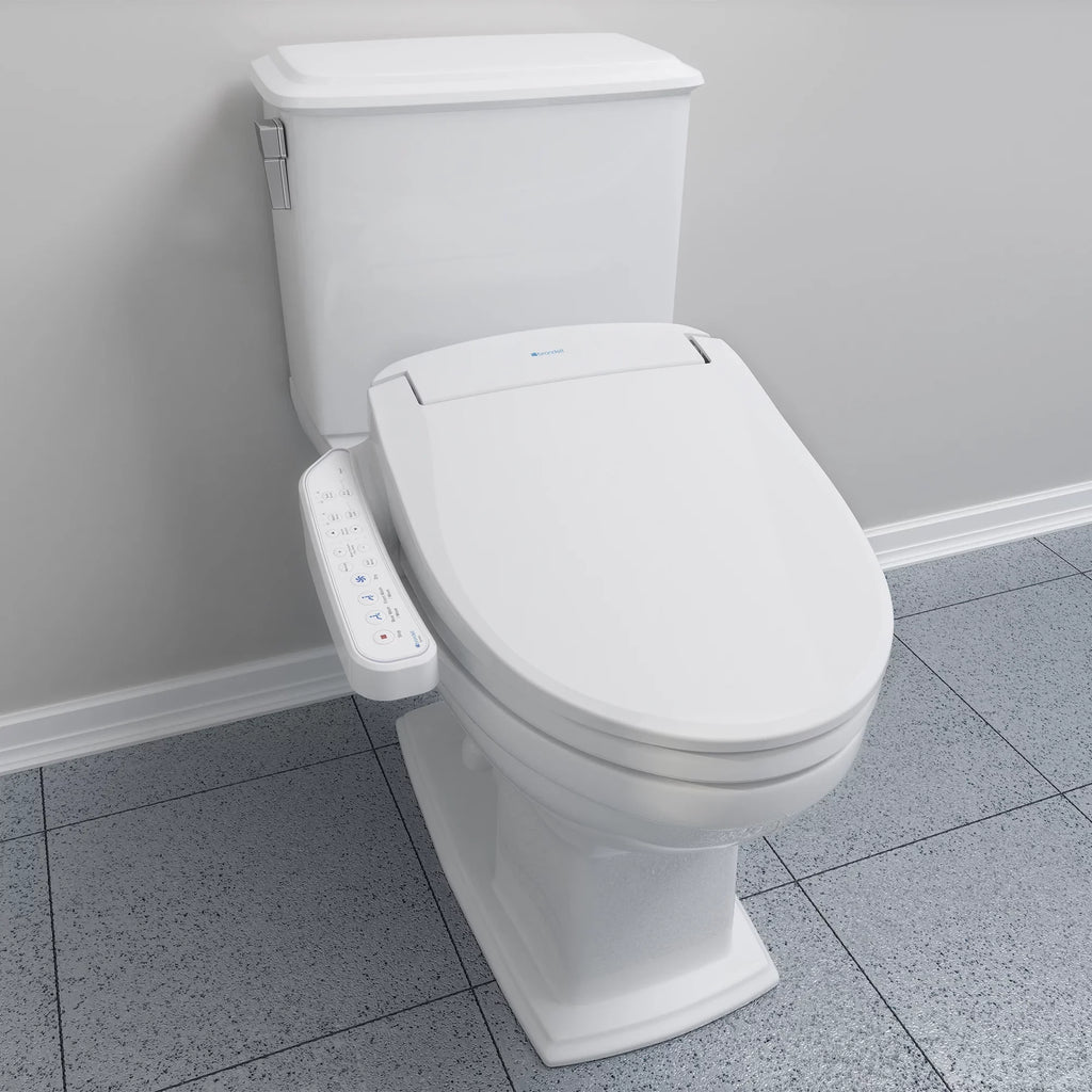 and Sidearm, Steel Seat Bidet with White Dryer Stainless SE400 Round Brondell Nozzle, Swash