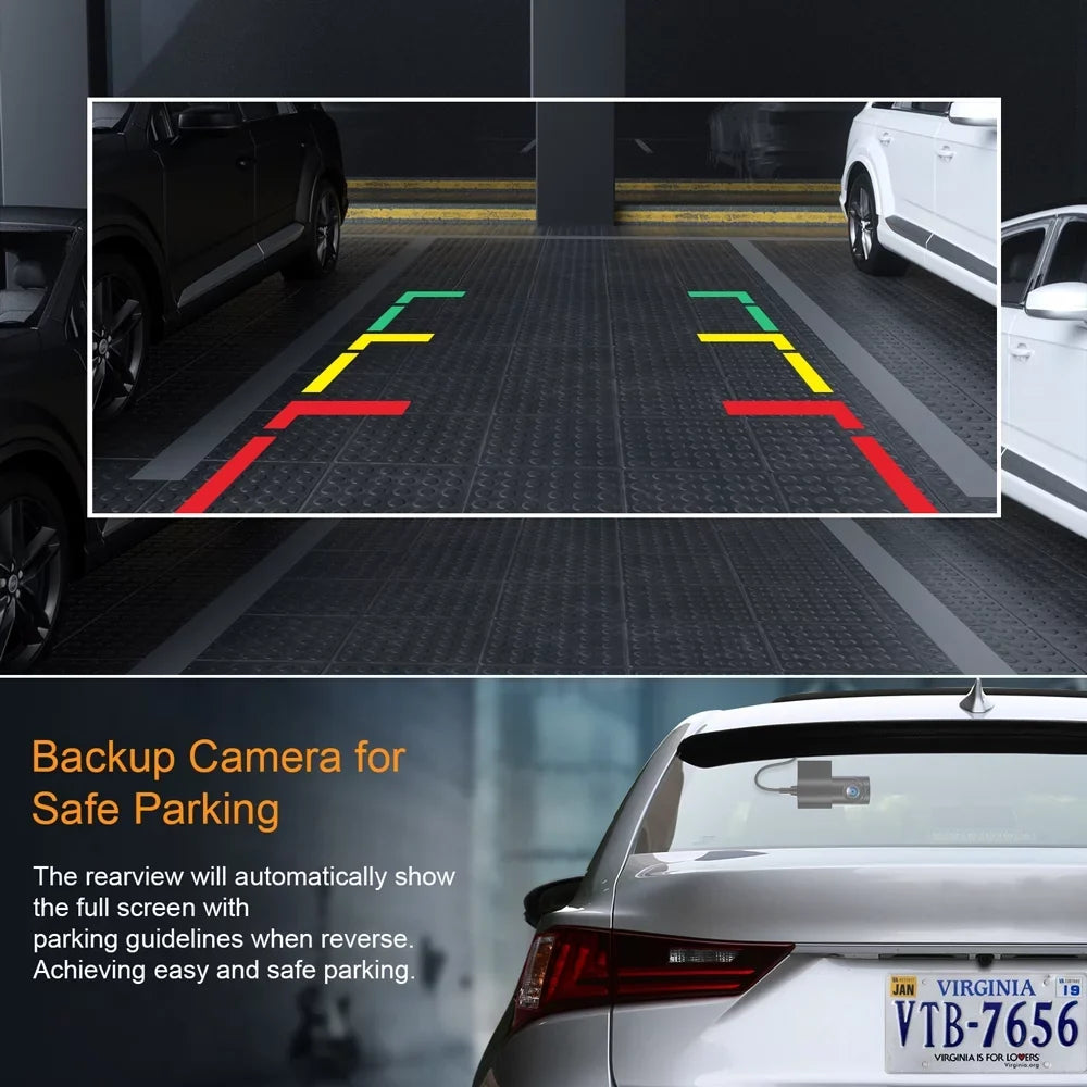 Recording, and Camera Channel Front 3 Inside Car G-sensor, Loop Cam Motion 4K GPS, Parking Monitor, Rear Vision, TOGUARD Night Rear IR Camera Front Detection with Dash Dash