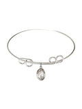 Double Sterling Loop Bingen in inch w/ Silver Bracelet St. Hildegard Round Bangle von 8