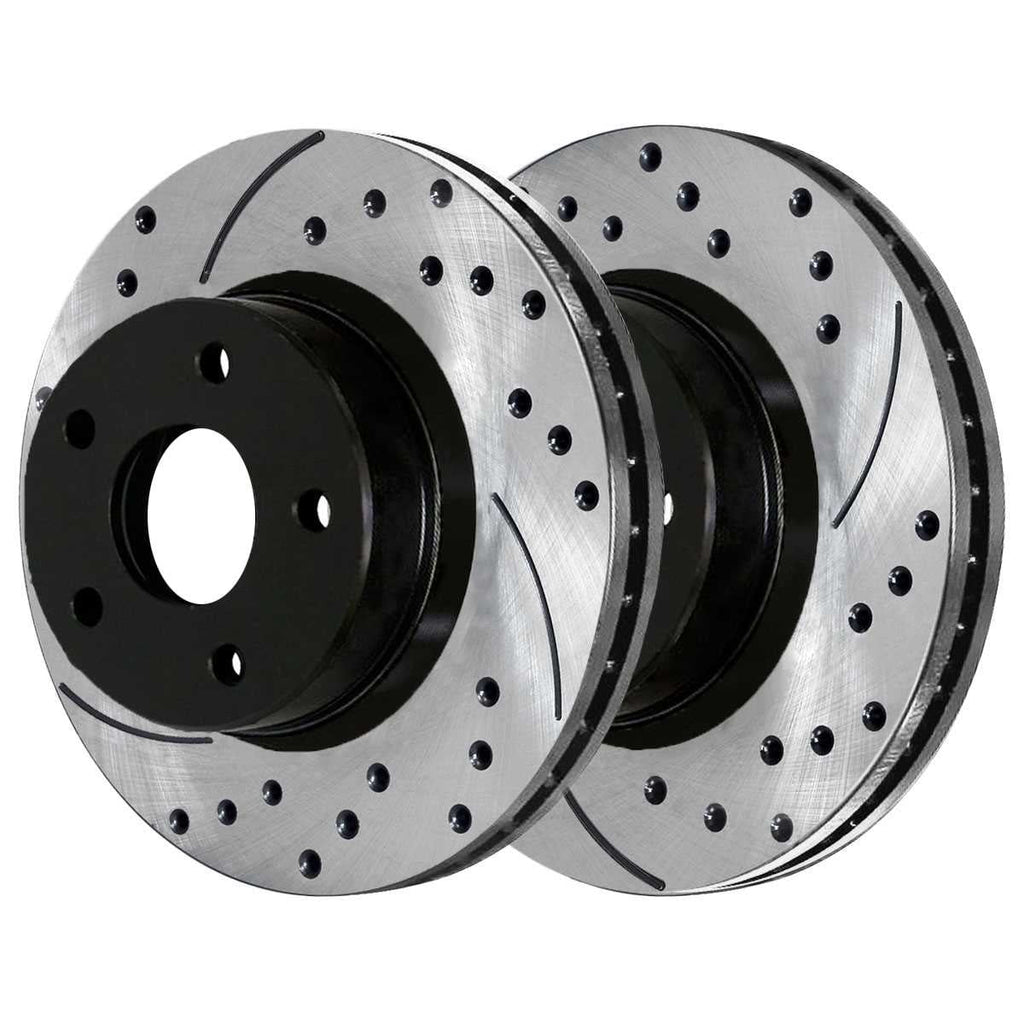 Set Patriot for Replacement PR63040PR63038 Jeep Caliber 2008-2014 Slotted 2007-2012 Rear 200 V6 AutoShack 4 Black Compass Dodge 2007-2017 of Drilled Sebring and Avenger FWD Brake Front Rotors Chrysler