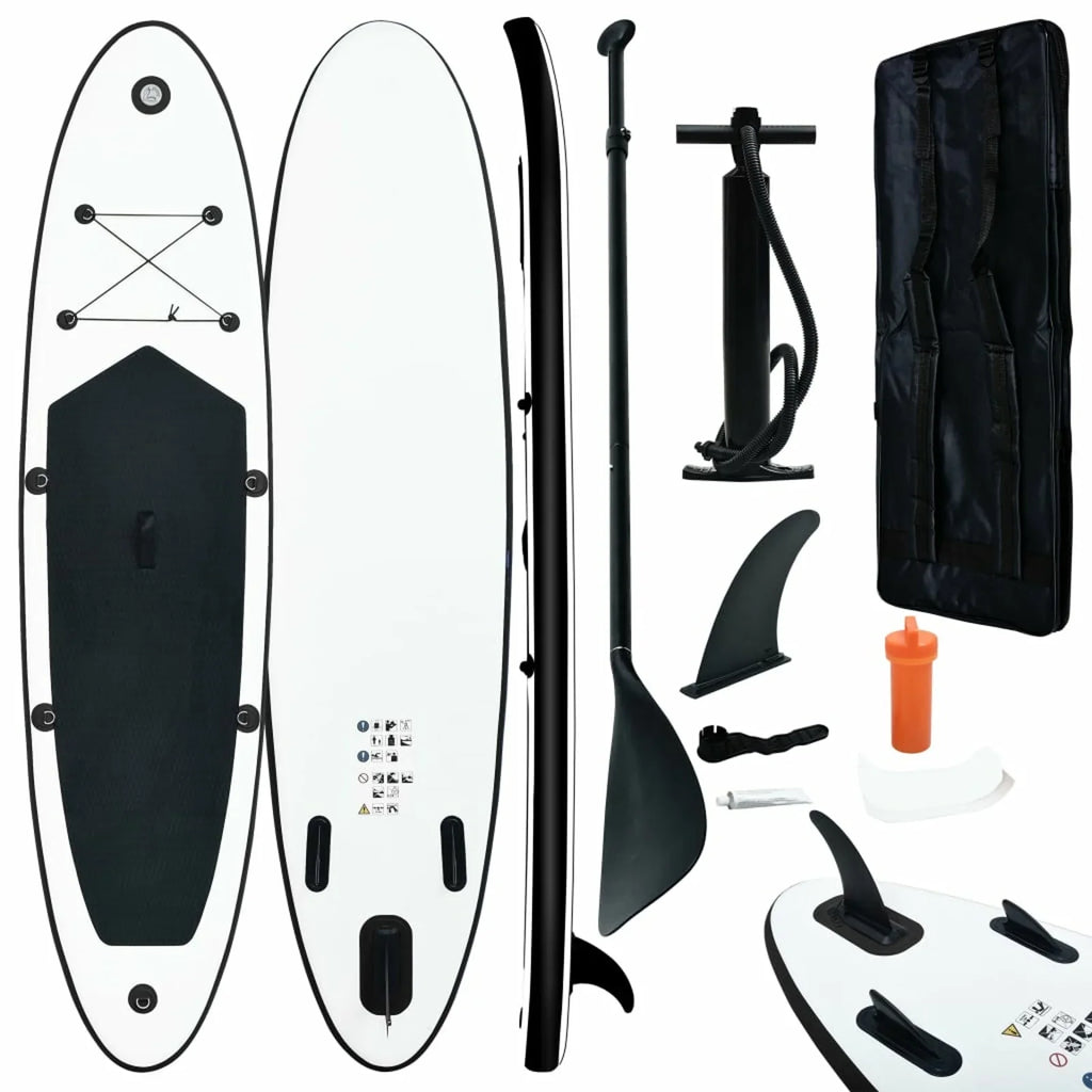 Set White Paddle Board and Inflatable Black Maboto