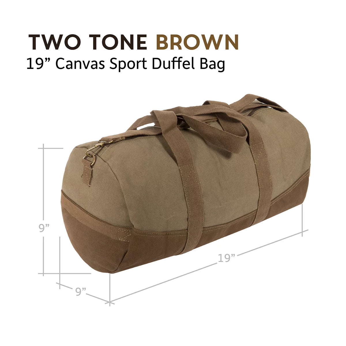 Travel Sport Canvas Up Bag F 19" Two Tone Beard Weekender the Duffel Brown