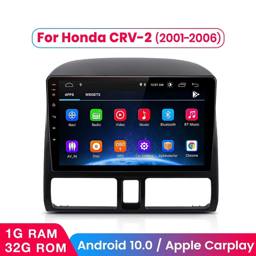 2002 Touch with AWESAFE Car GPS Auto 2003 Android 9 Navigator Inch WiFi Bluetooth Honda for Screen Radio CRV FM Carplay 2004 Mirror Link 2005 2006,1+32GB Stereo 2001 Radio