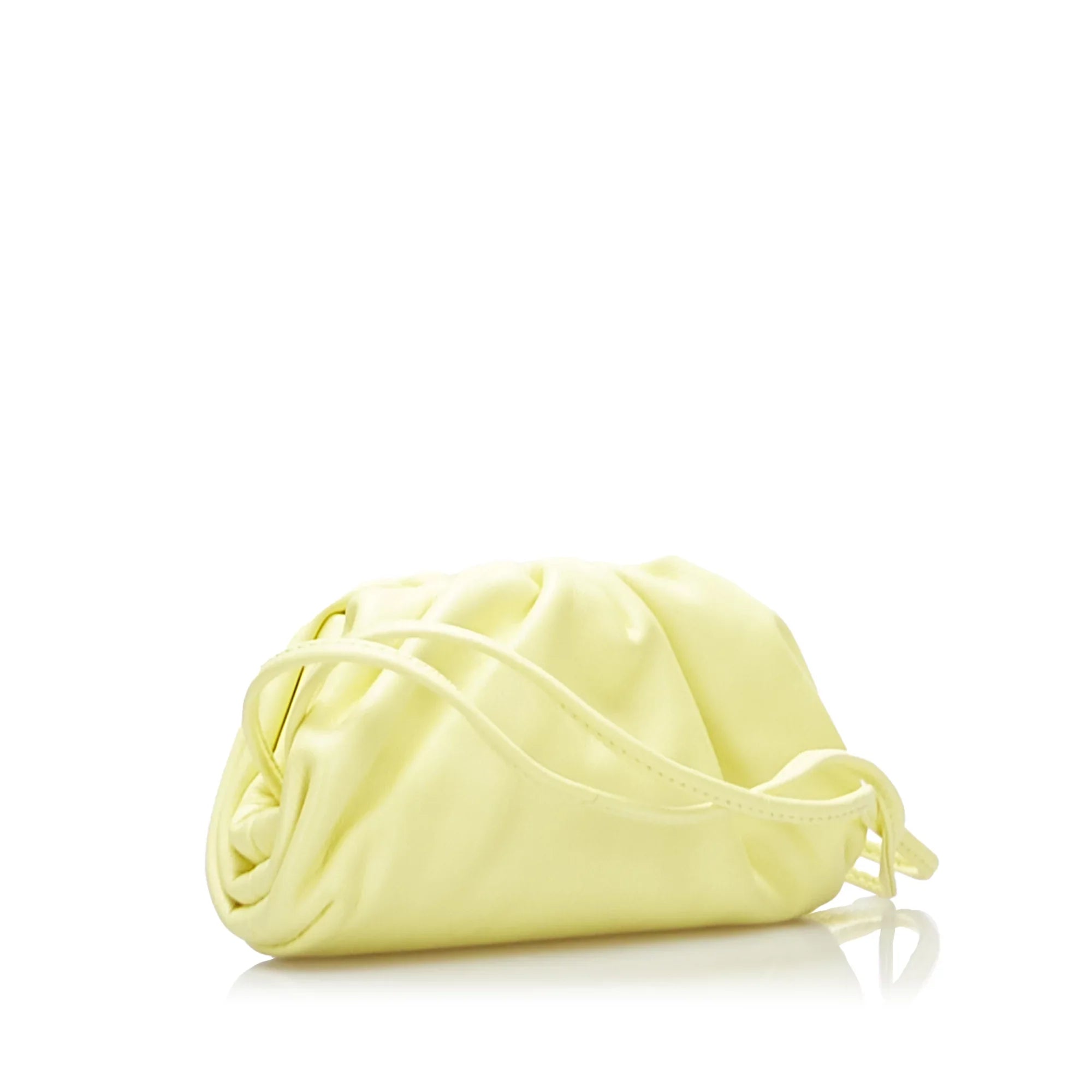 Pouch Bottega Bag Authenticated Leather Veneta Unisex The Yellow Pre-Owned Calf (Good) Crossbody