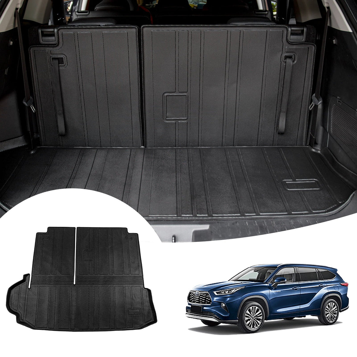 Backrest Mat Cargo Car Trunk Fit Mats Accessories Highlander Toyota Highlander with Liner 2020-2024