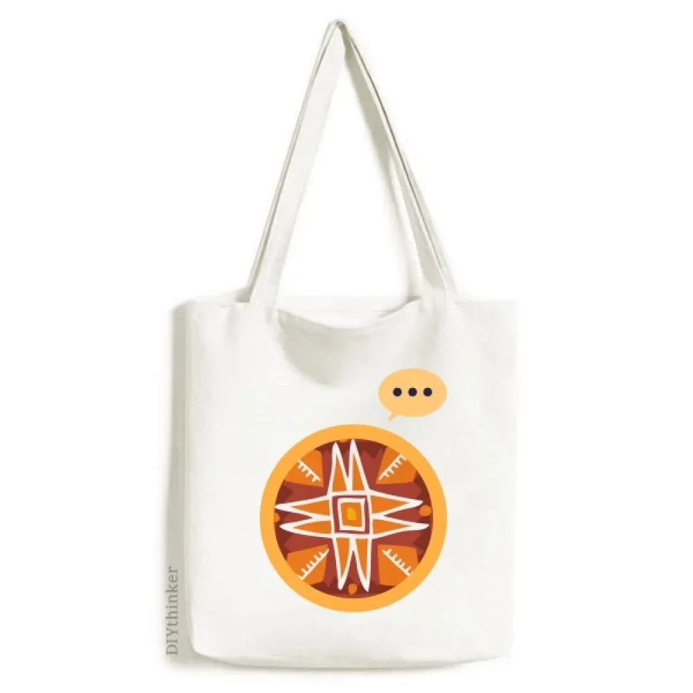 Orange Sun Civilization Canvas Totems Ancient Sack Mexico Tote Expression Shoulder Bag