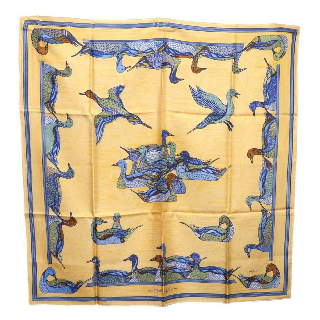 HERMES Pre-Owned 100% pond scarf (Good) Carre duck / muffler silk 90 Hermes