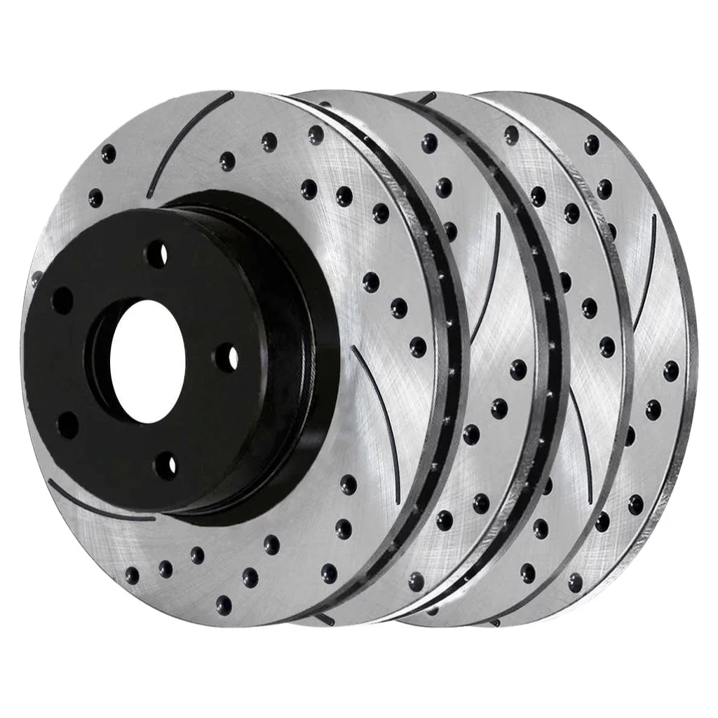 Set Patriot for Replacement PR63040PR63038 Jeep Caliber 2008-2014 Slotted 2007-2012 Rear 200 V6 AutoShack 4 Black Compass Dodge 2007-2017 of Drilled Sebring and Avenger FWD Brake Front Rotors Chrysler