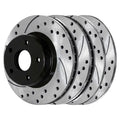 Set Patriot for Replacement PR63040PR63038 Jeep Caliber 2008-2014 Slotted 2007-2012 Rear 200 V6 AutoShack 4 Black Compass Dodge 2007-2017 of Drilled Sebring and Avenger FWD Brake Front Rotors Chrysler